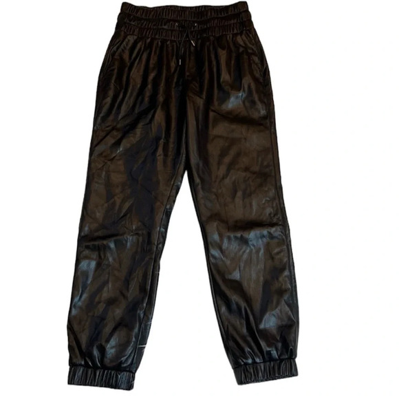 NWOT Joie Wadley Vegan Faux Leather Pant Caviar Black Contemporary Casual Medium - Picture 3 of 12